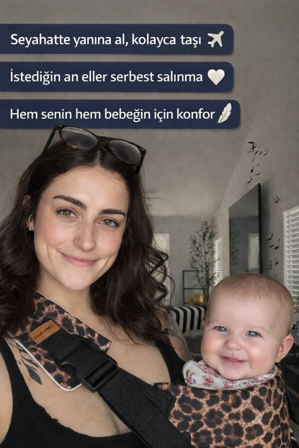 Ninova Baby Bel Destekli Sling Bebek Kangurusu